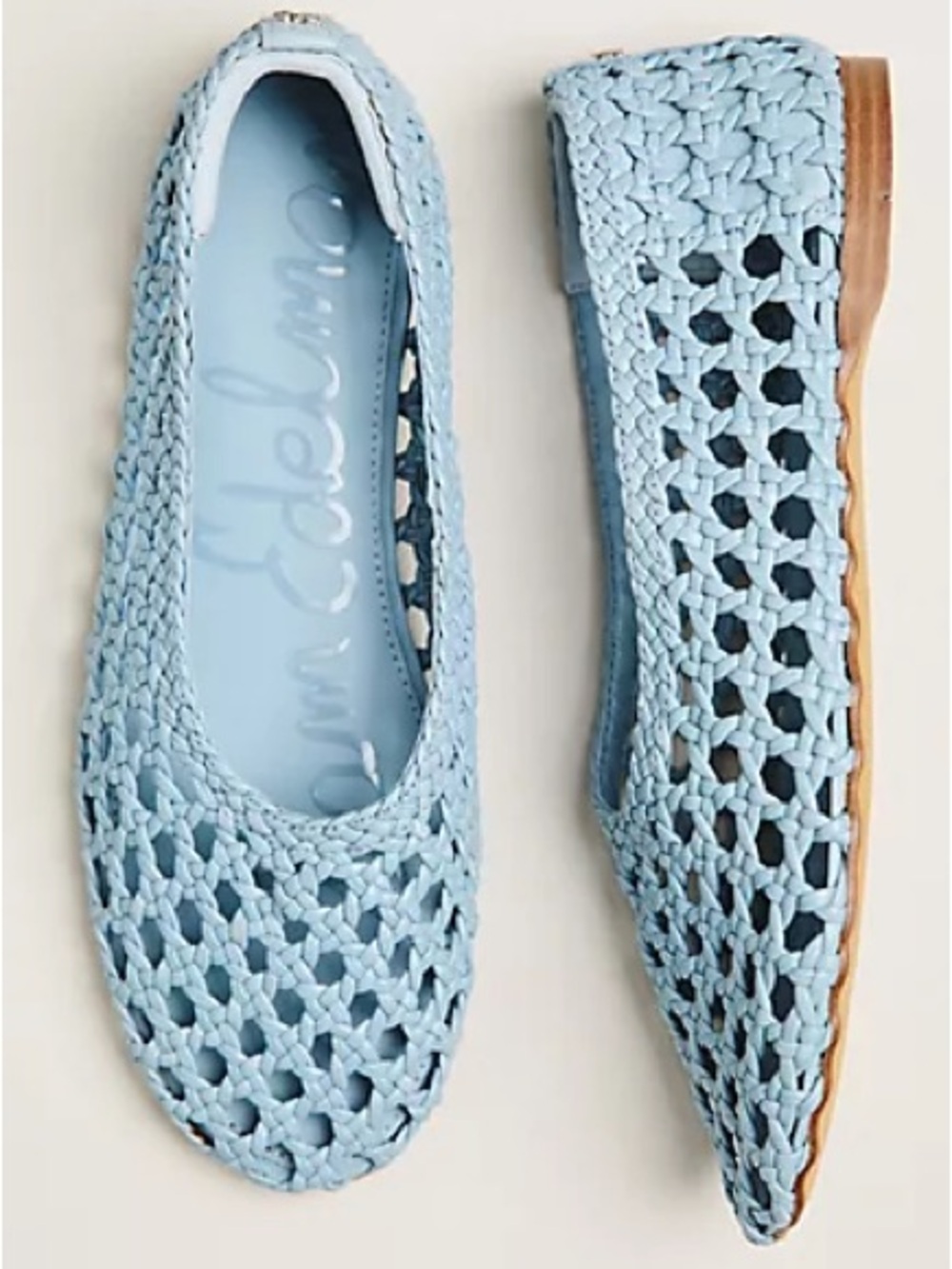 Sam Edelman Light Gray Crochet Ballet Flat Women's Shira Ballet Flats size 8.5